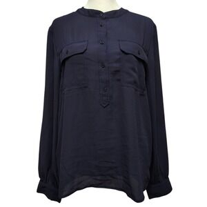Philosophy‎ Republic Clothing Night Life Navy Blue Long Sleeve Button Up Shirt M